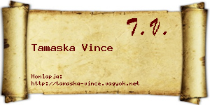 Tamaska Vince névjegykártya